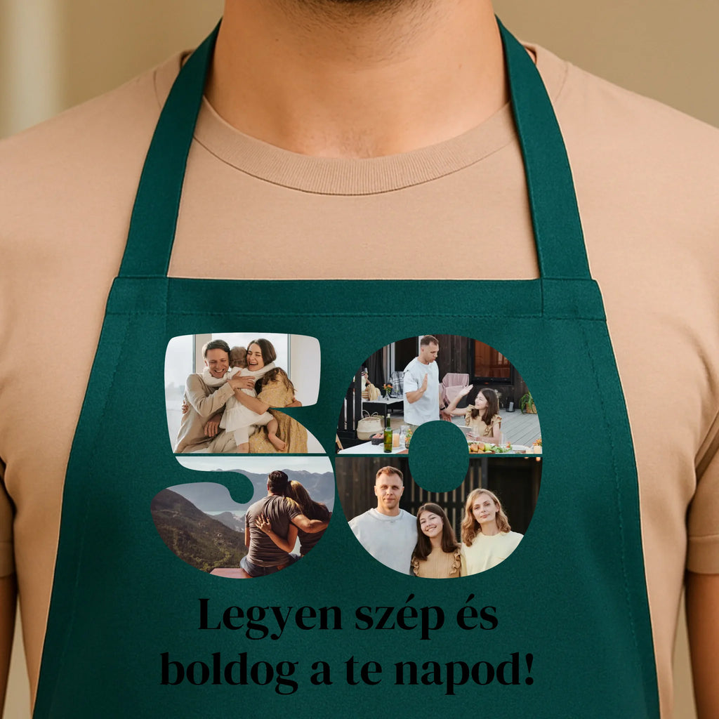 Egyedi zöld kötény - Ajándékverzum