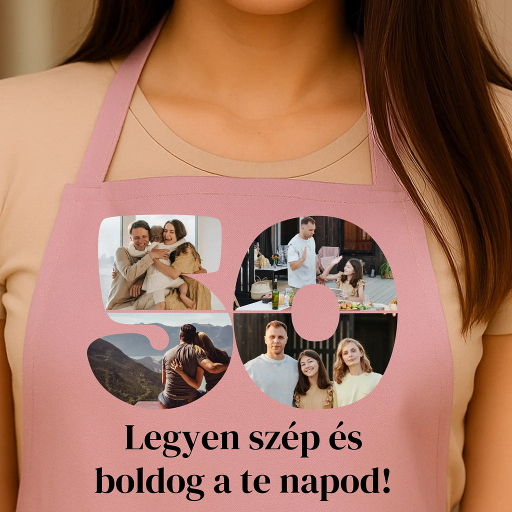 Egyedi rózsaszín kötény - Ajándékverzum