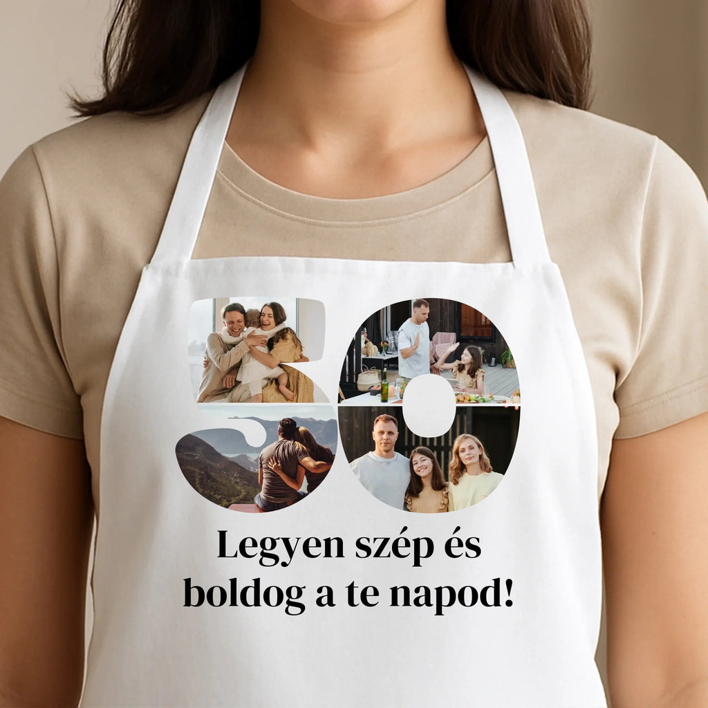 Egyedi fehér kötény - Ajándékverzum