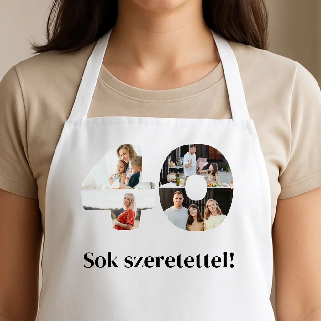 Egyedi fehér kötény - Ajándékverzum