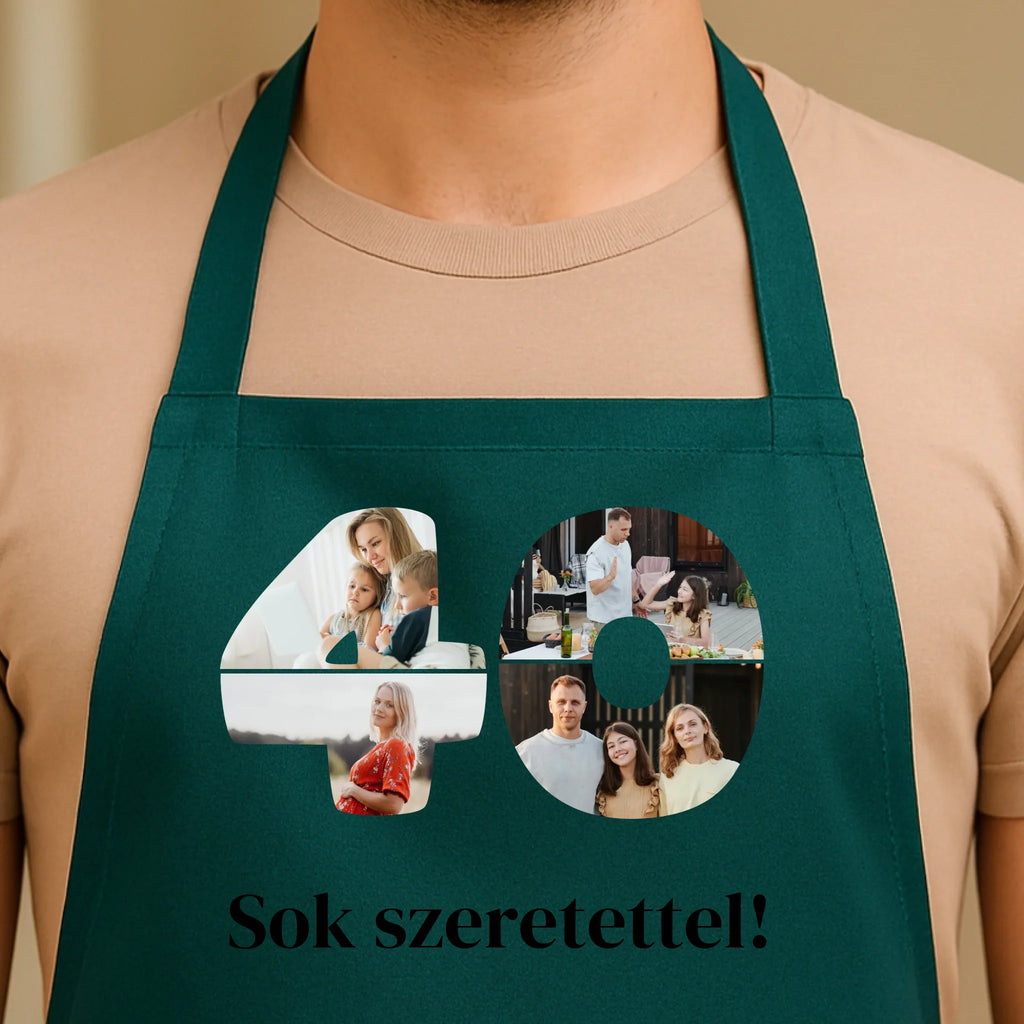 Egyedi zöld kötény - Ajándékverzum