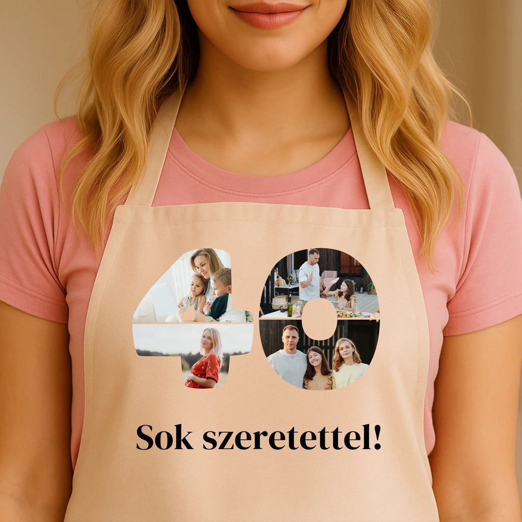 Egyedi bézs kötény - Ajándékverzum