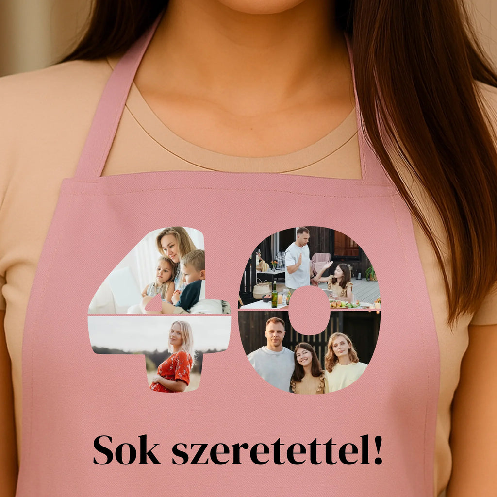 Egyedi rózsaszín kötény - Ajándékverzum