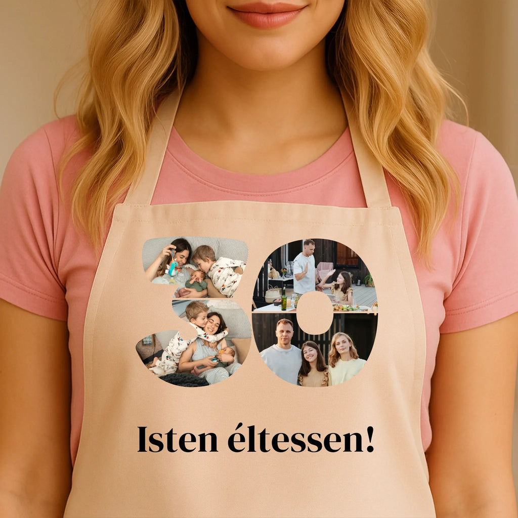 Egyedi bézs kötény - Ajándékverzum