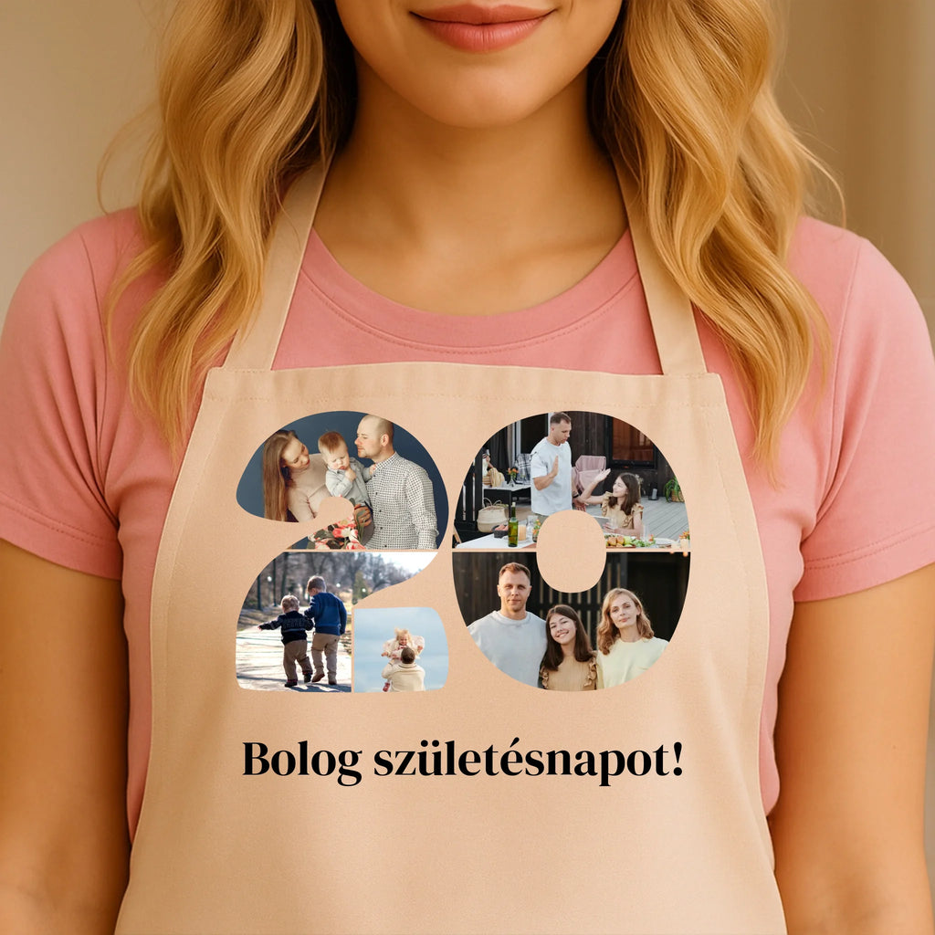 Egyedi bézs kötény - Ajándékverzum