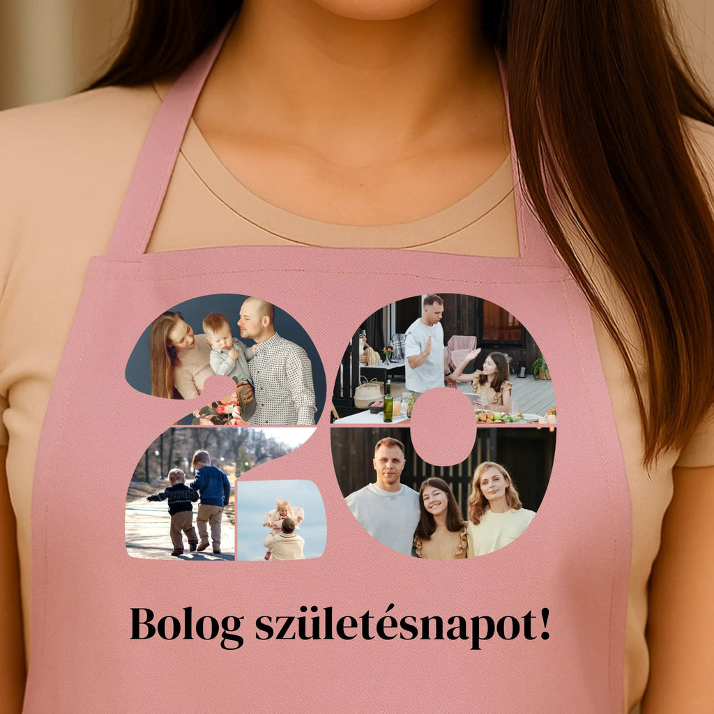 Egyedi rózsaszín kötény - Ajándékverzum