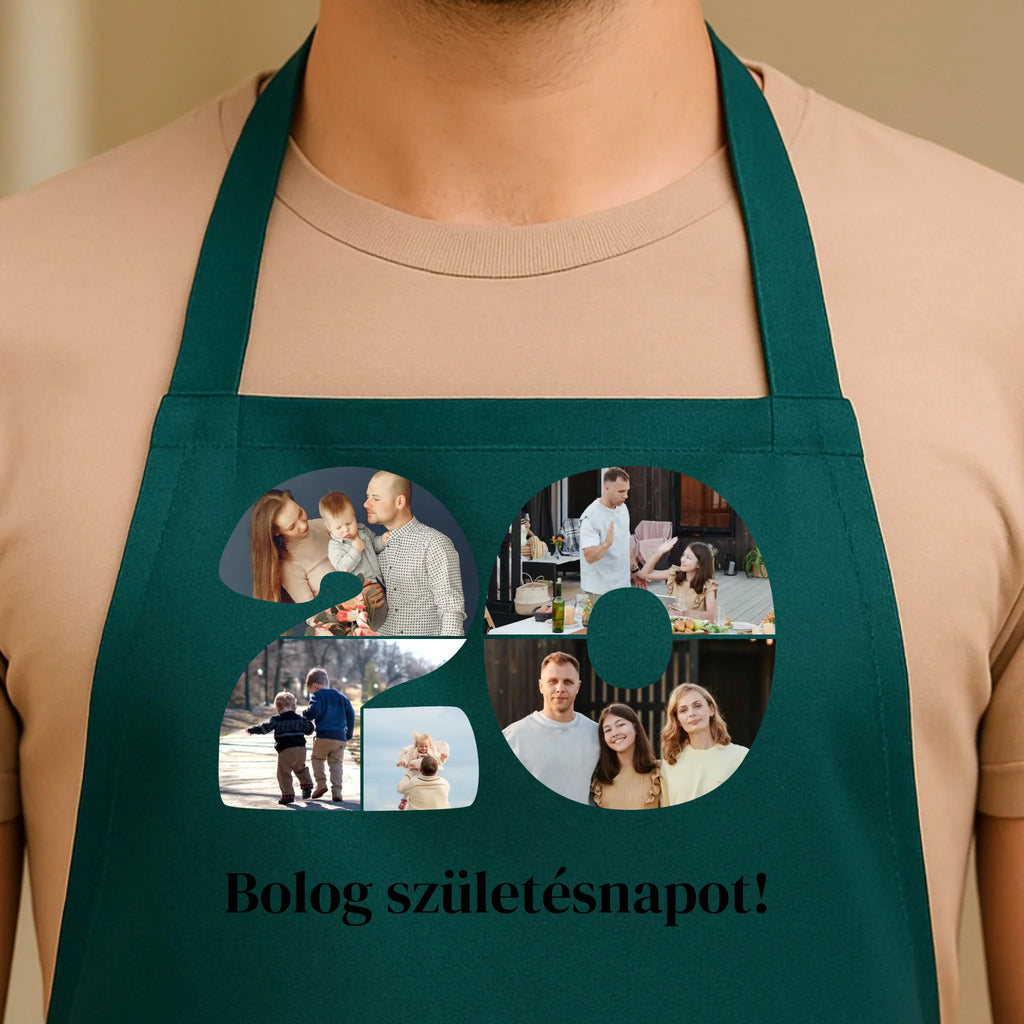 Egyedi zöld kötény - Ajándékverzum