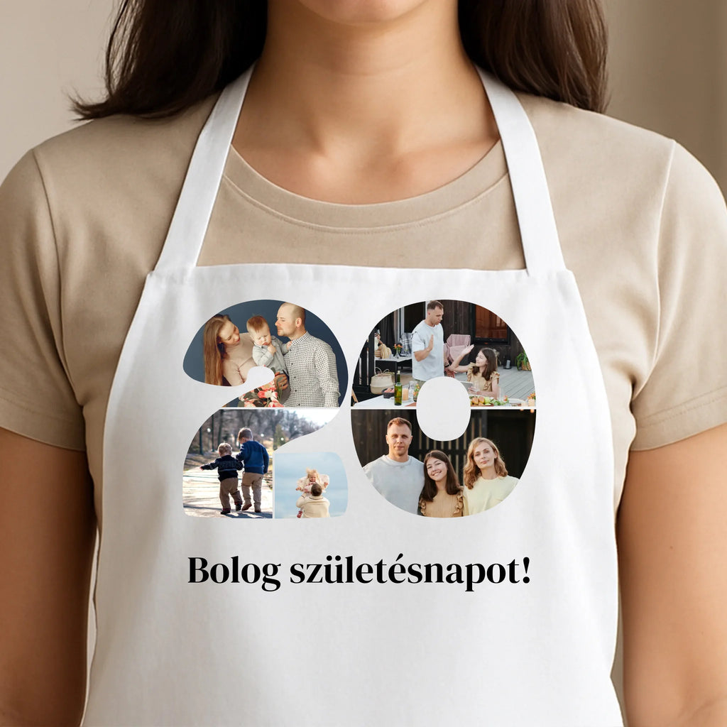 Egyedi fehér kötény - Ajándékverzum