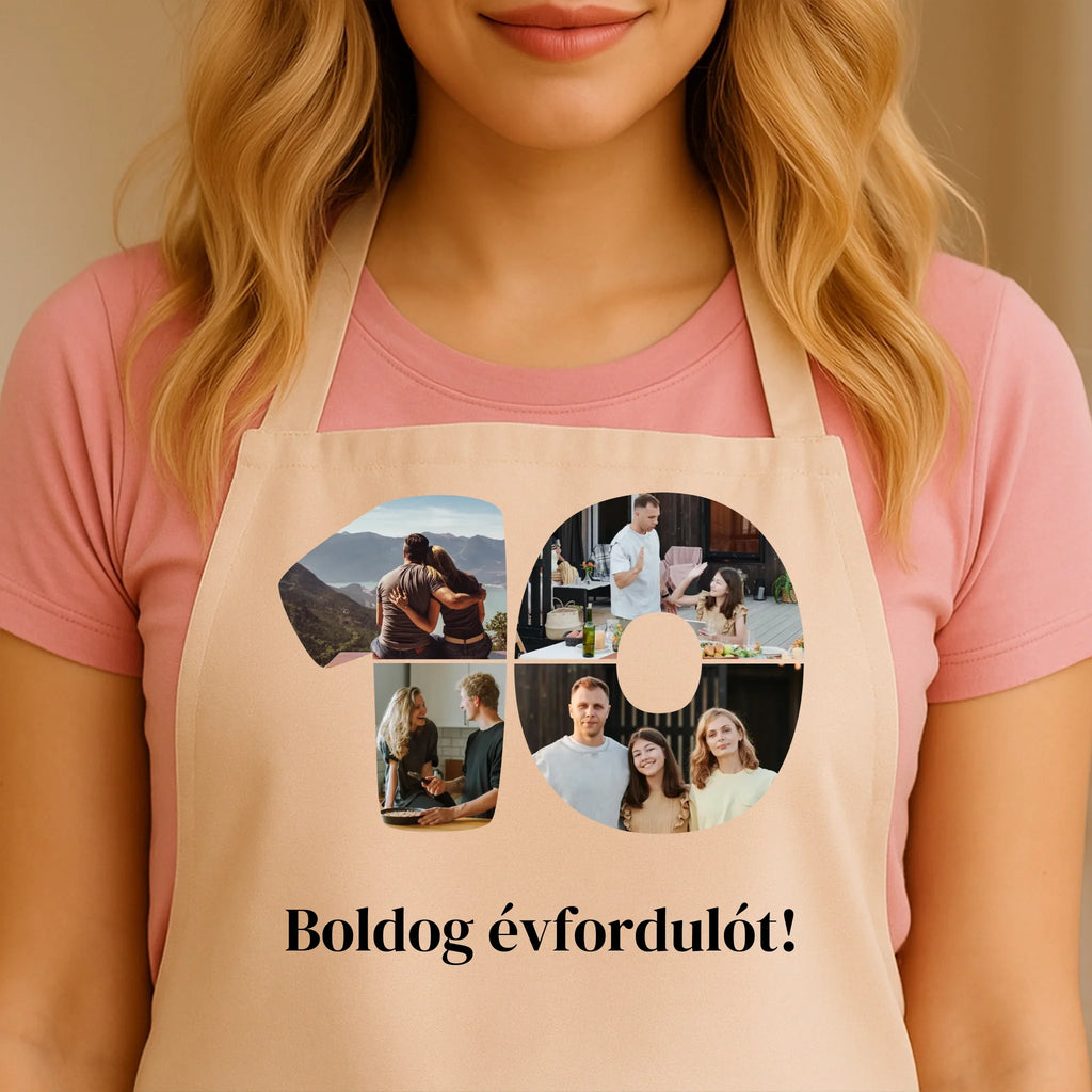 Egyedi bézs kötény - Ajándékverzum