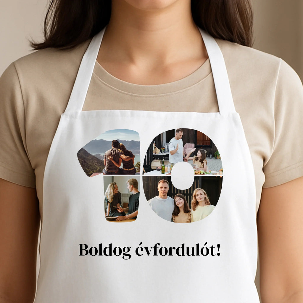 Egyedi fehér kötény - Ajándékverzum