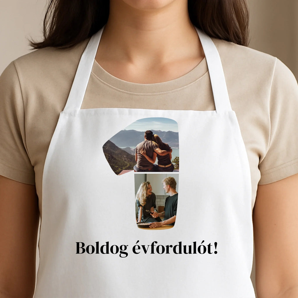 Egyedi fehér kötény - Ajándékverzum
