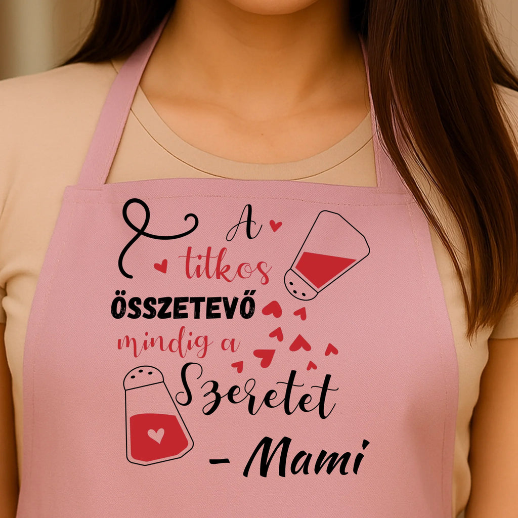 Egyedi rózsaszín kötény - Ajándékverzum