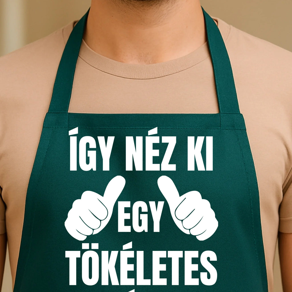 Egyedi zöld kötény - Ajándékverzum
