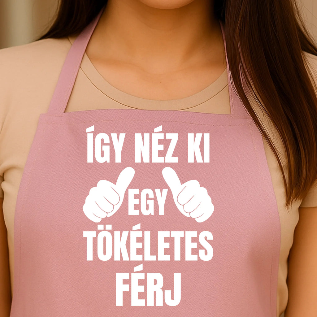 Egyedi rózsaszín kötény - Ajándékverzum