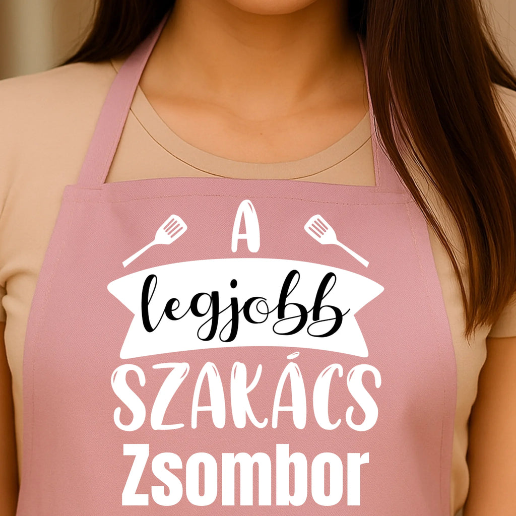 Egyedi rózsaszín kötény - Ajándékverzum