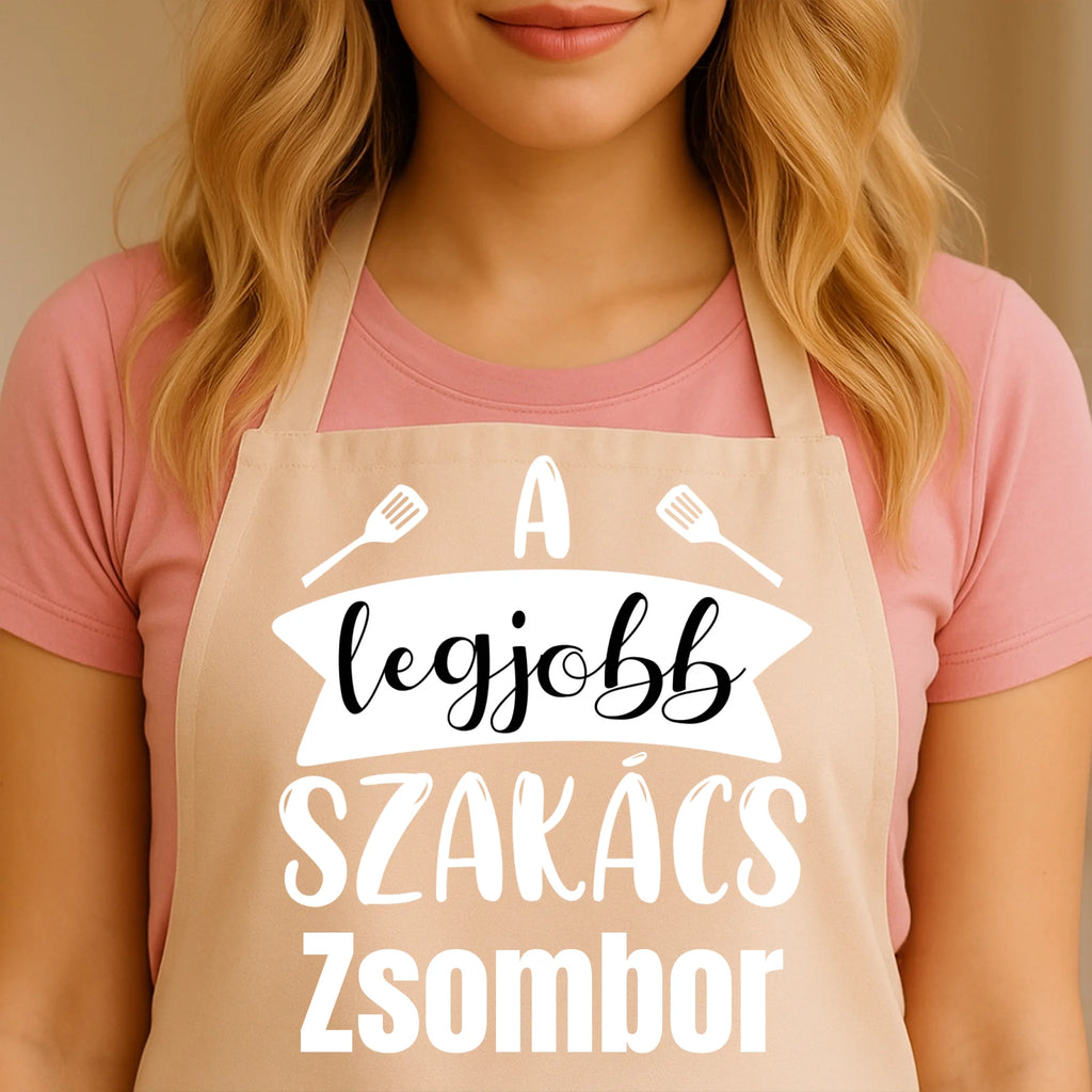 Egyedi bézs kötény - Ajándékverzum