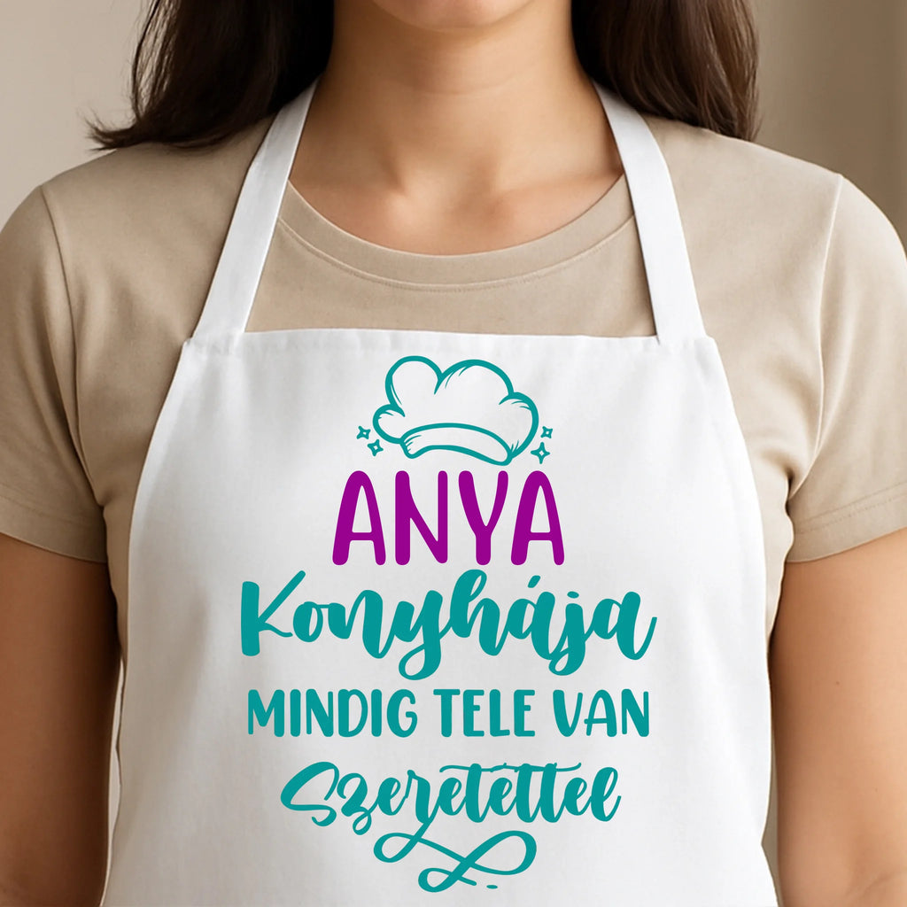 Egyedi fehér kötény - Ajándékverzum