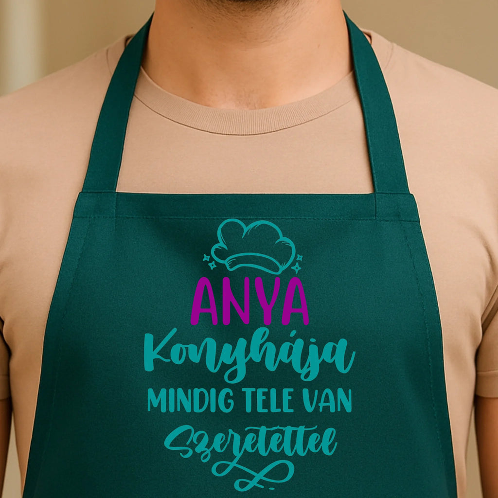 Egyedi zöld kötény - Ajándékverzum