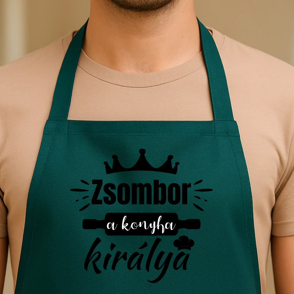 Egyedi zöld kötény - Ajándékverzum