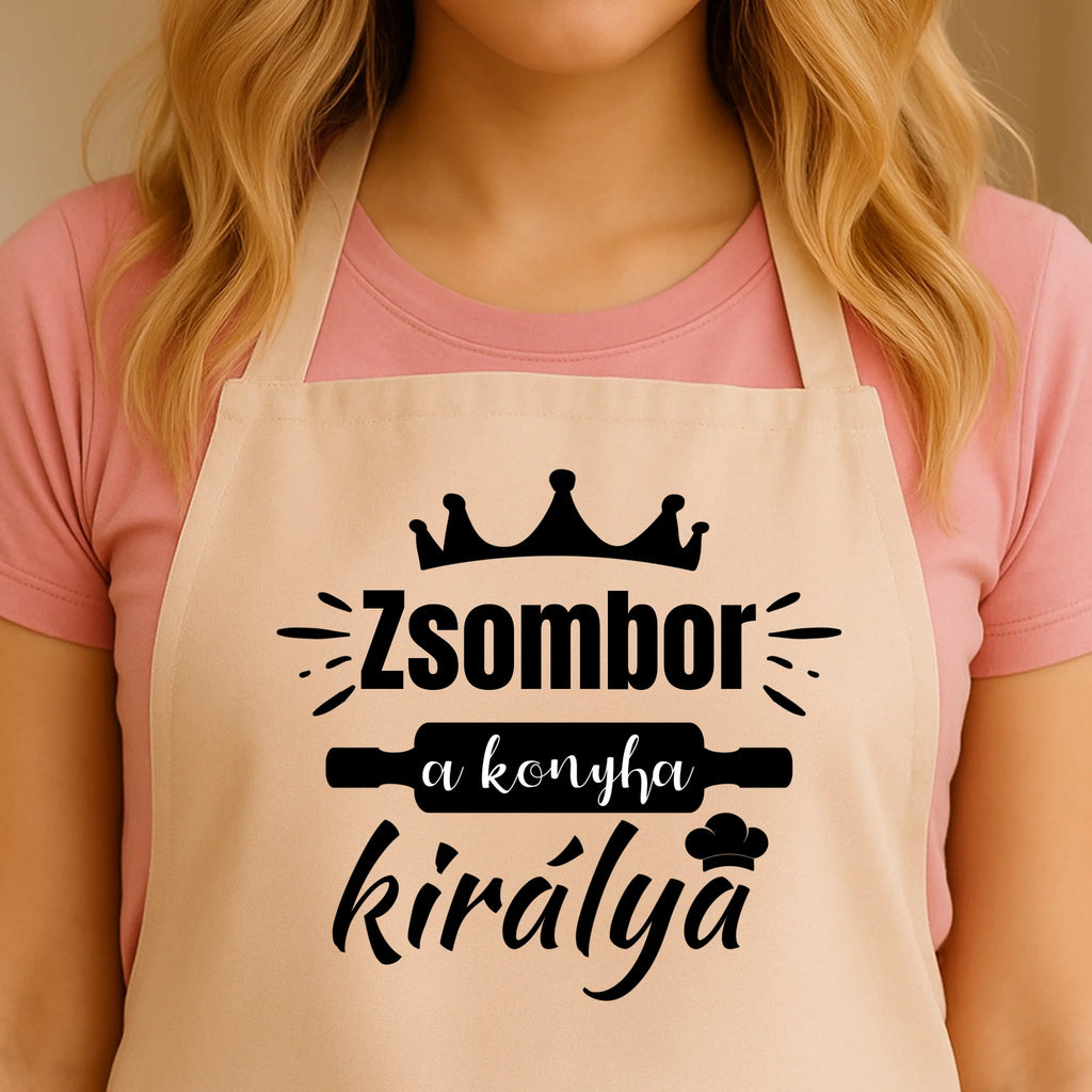 Egyedi bézs kötény - Ajándékverzum