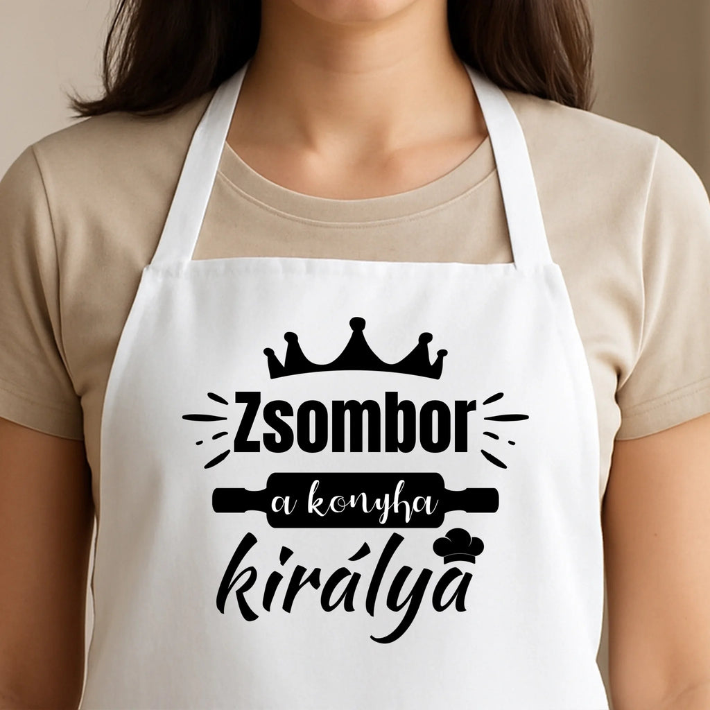 Egyedi fehér kötény - Ajándékverzum