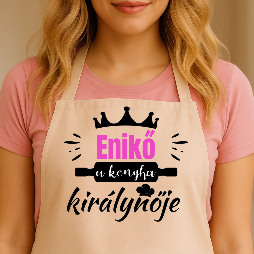 Egyedi bézs kötény - Ajándékverzum