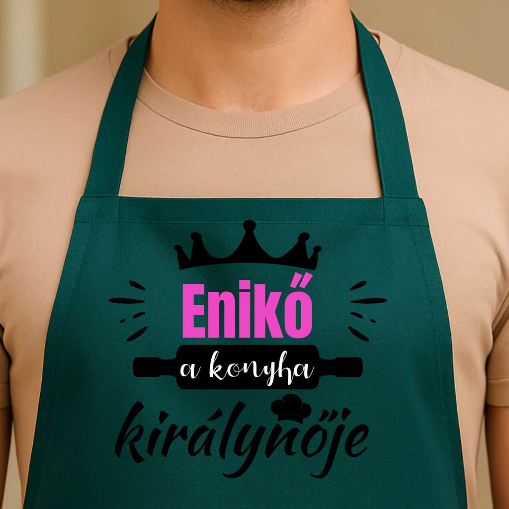 Egyedi zöld kötény - Ajándékverzum