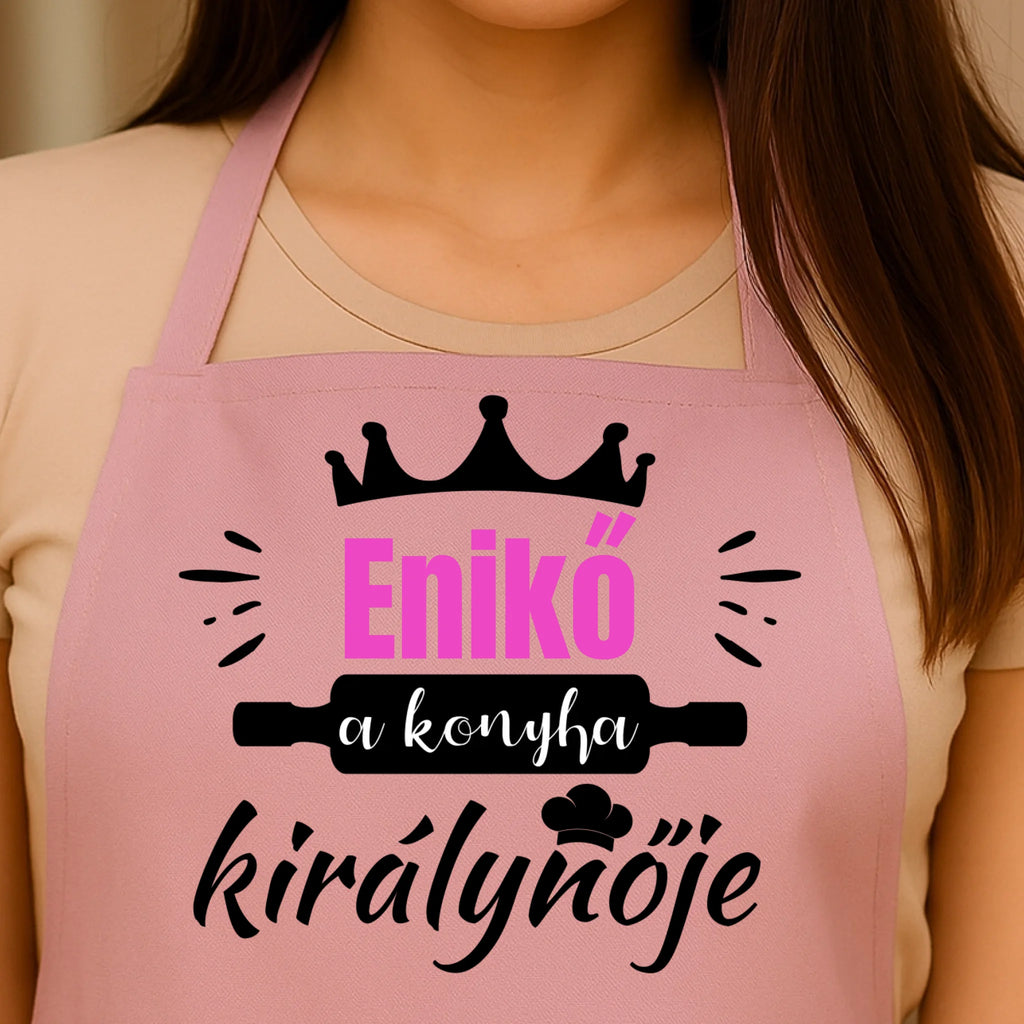 Egyedi rózsaszín kötény - Ajándékverzum