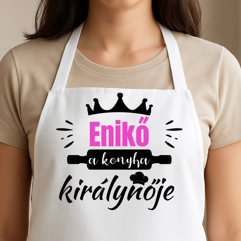 Egyedi fehér kötény - Ajándékverzum