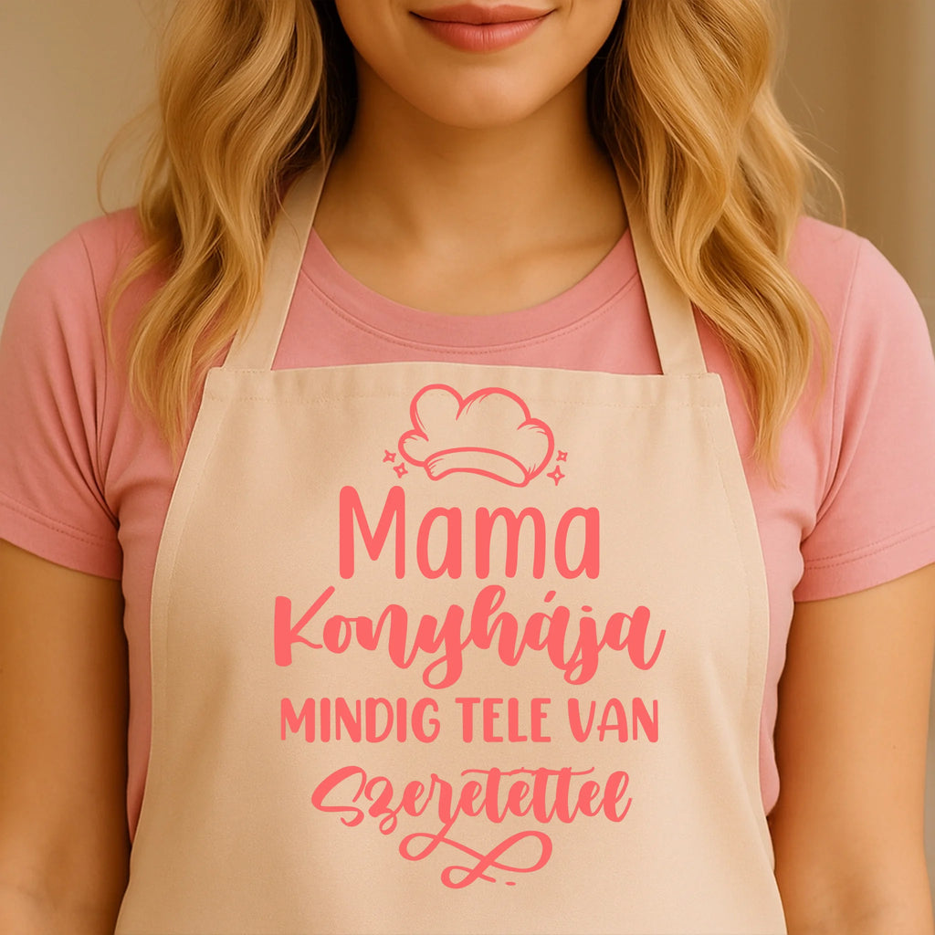 Egyedi bézs kötény - Ajándékverzum