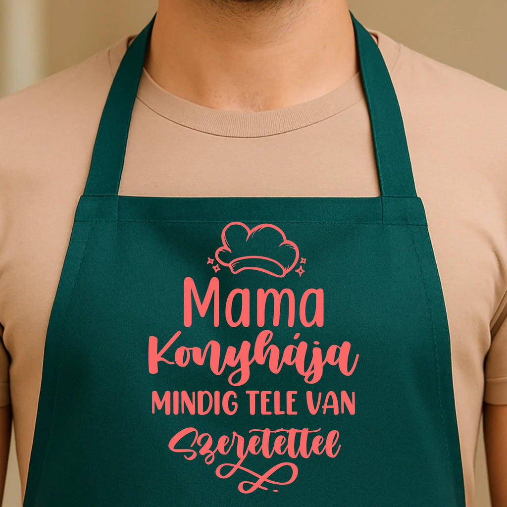 Egyedi zöld kötény - Ajándékverzum