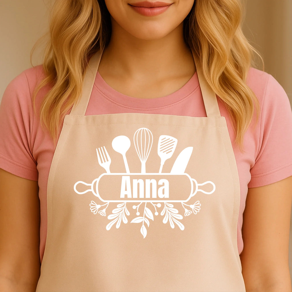 Egyedi bézs kötény - Ajándékverzum