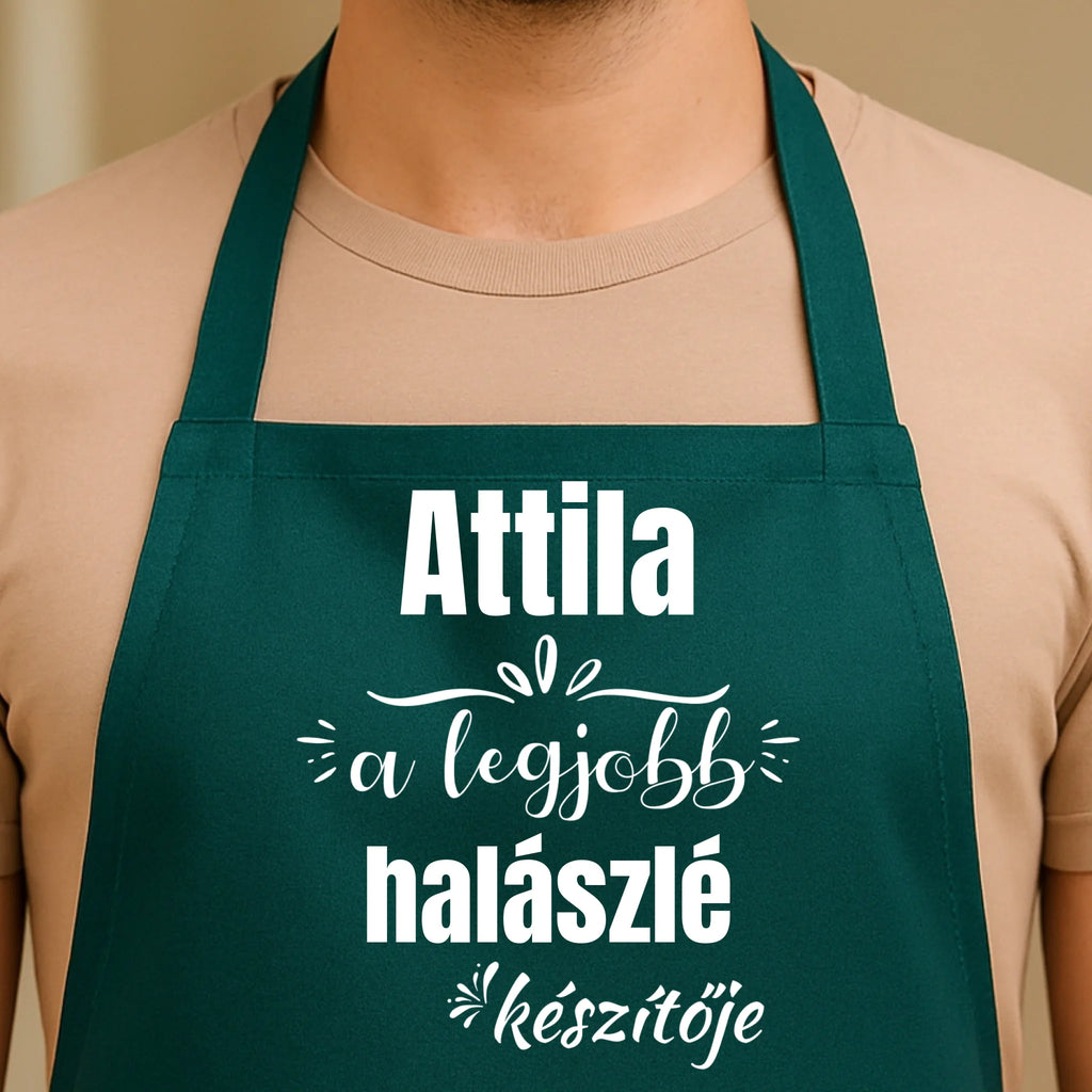 Egyedi zöld kötény - Ajándékverzum