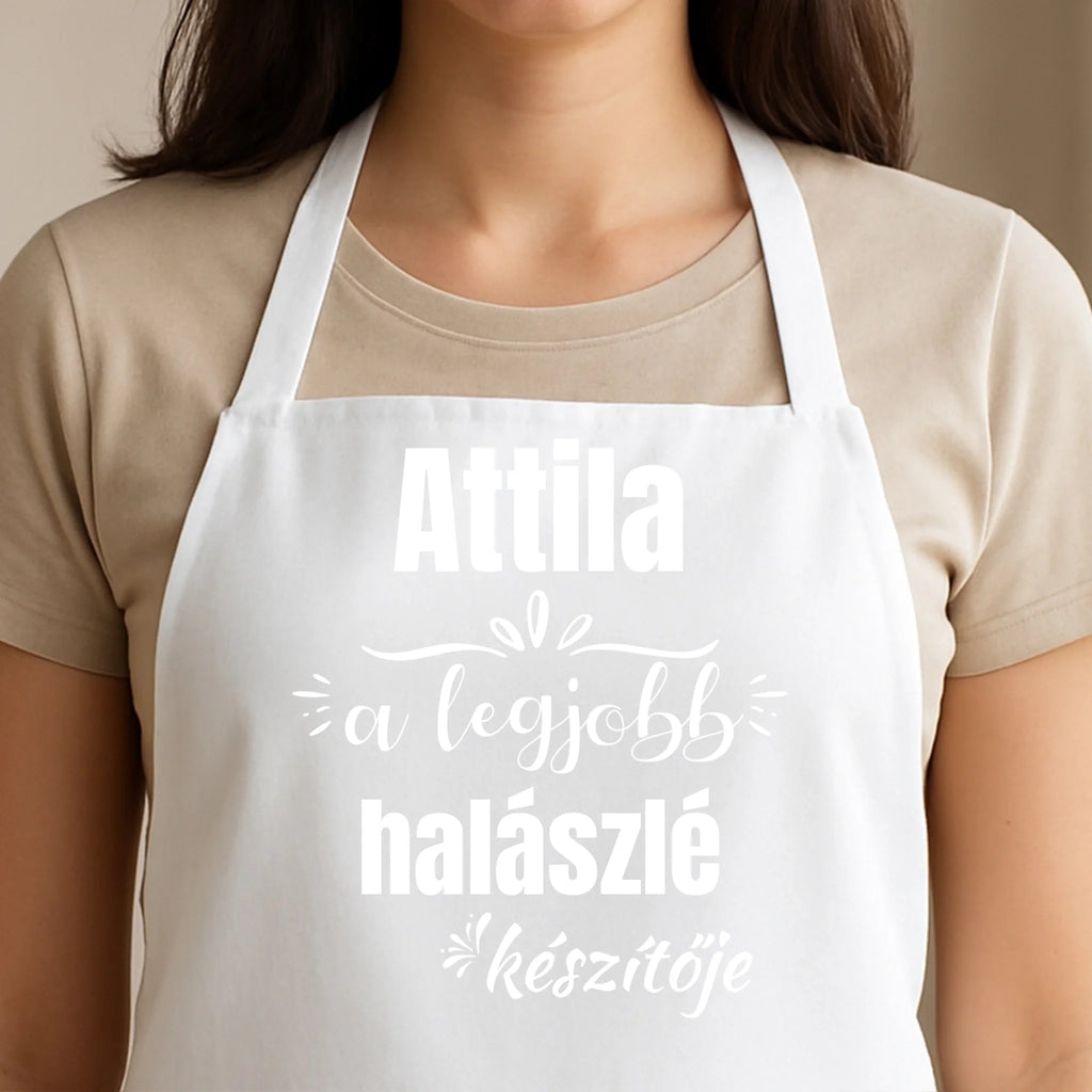 Egyedi fehér kötény - Ajándékverzum