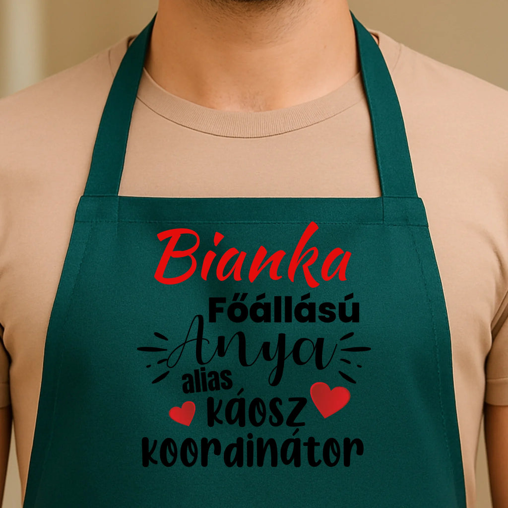 Egyedi zöld kötény - Ajándékverzum