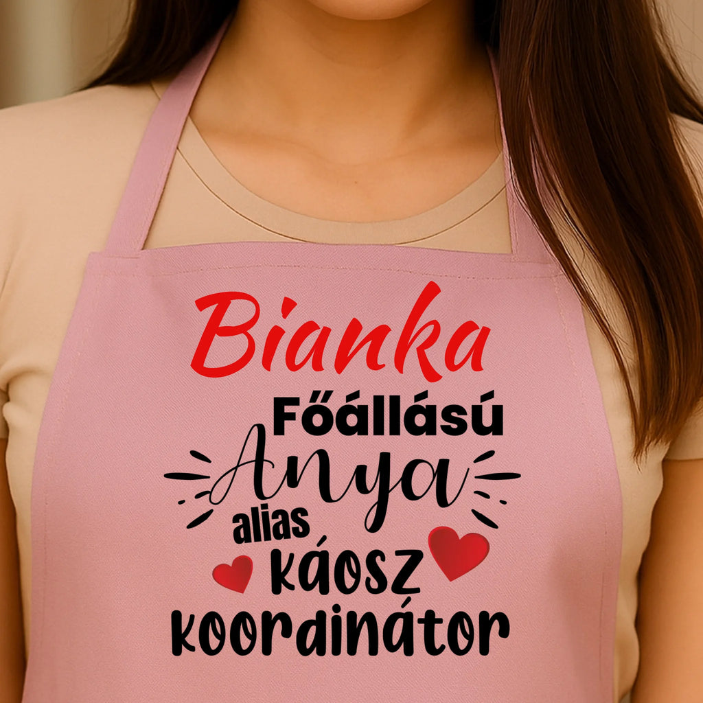 Egyedi rózsaszín kötény - Ajándékverzum