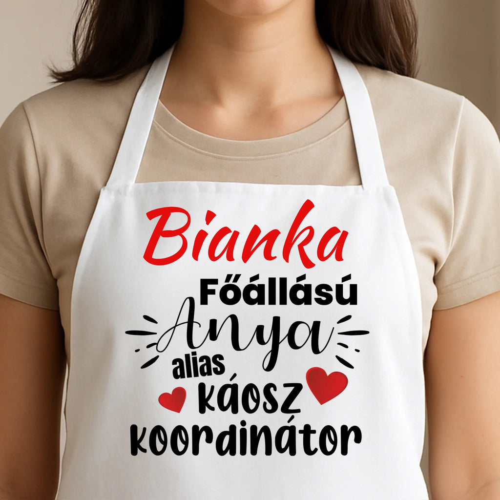 Egyedi fehér kötény - Ajándékverzum