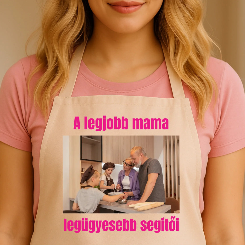 Egyedi bézs kötény - Ajándékverzum