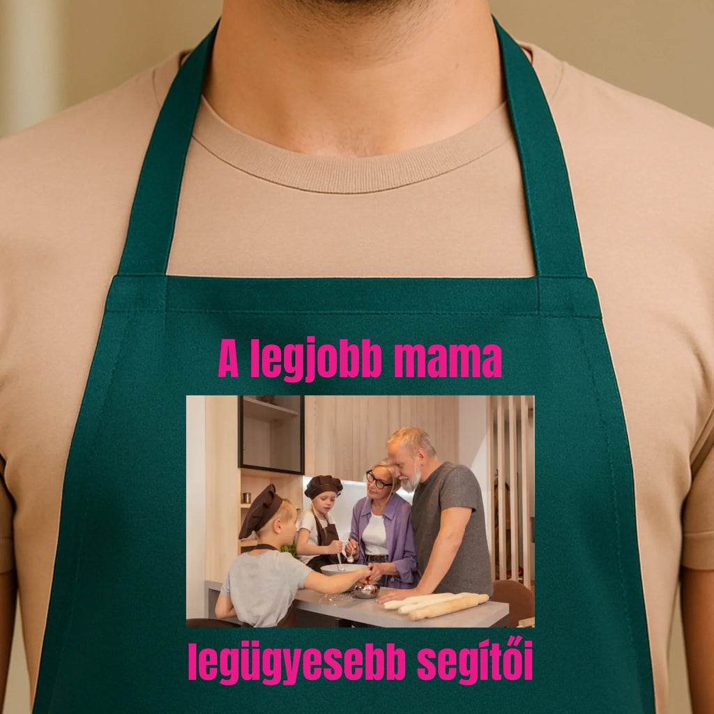 Egyedi zöld kötény - Ajándékverzum