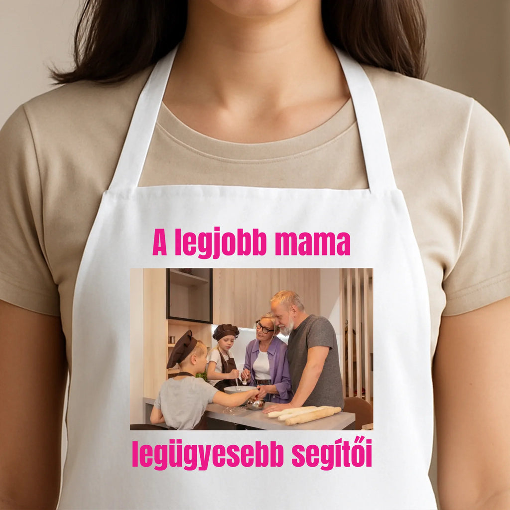 Egyedi fehér kötény - Ajándékverzum