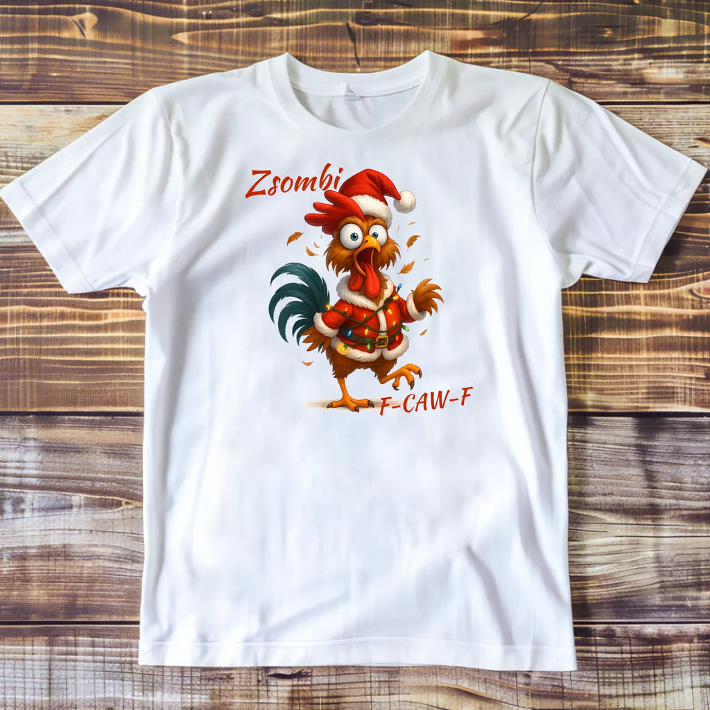 F-caw-f póló egyedi névvel karácsonyi minta