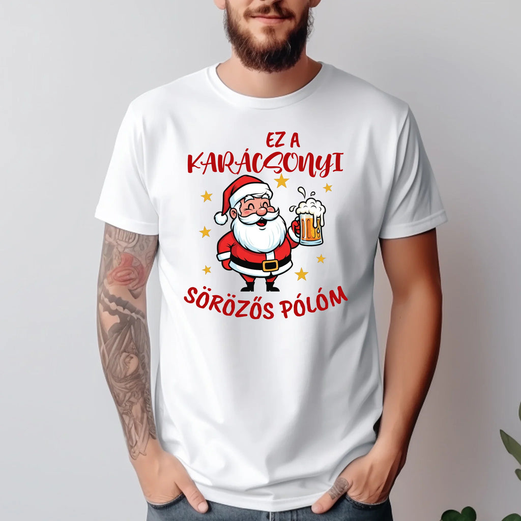 Ez a karácsonyi sörözős pólóm mikulás mintával - Ajándékverzum