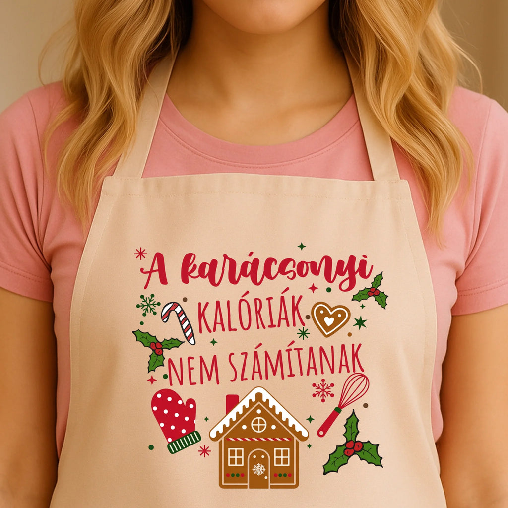 Egyedi bézs kötény - Ajándékverzum