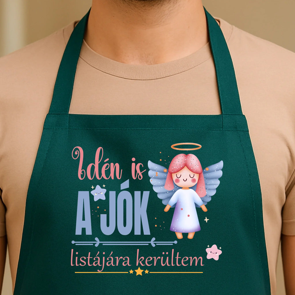 Egyedi zöld kötény - Ajándékverzum
