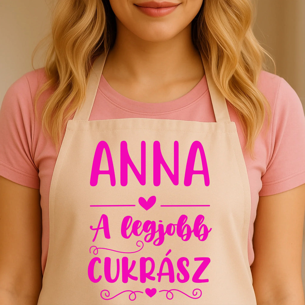 Egyedi bézs kötény - Ajándékverzum