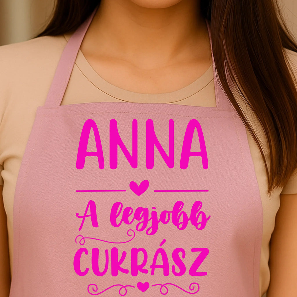 Egyedi rózsaszín kötény - Ajándékverzum