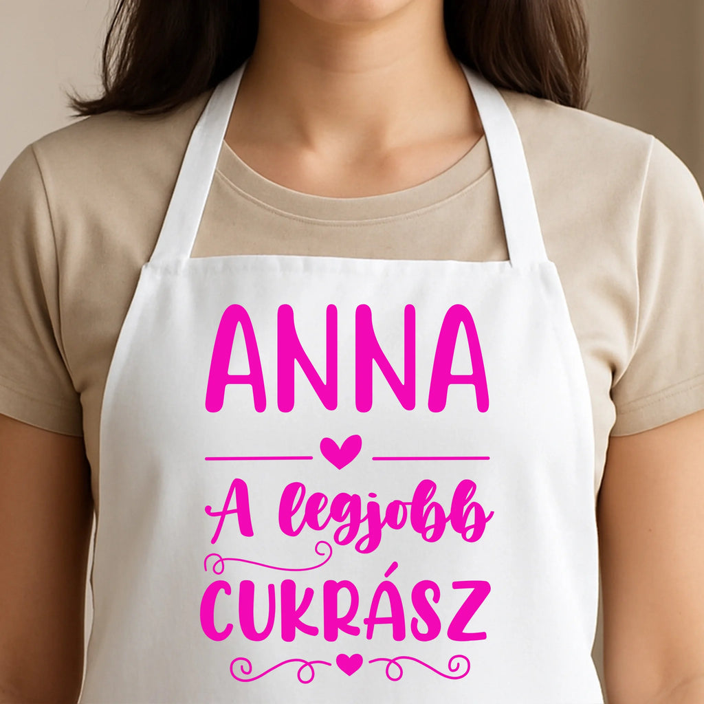 Egyedi fehér kötény - Ajándékverzum