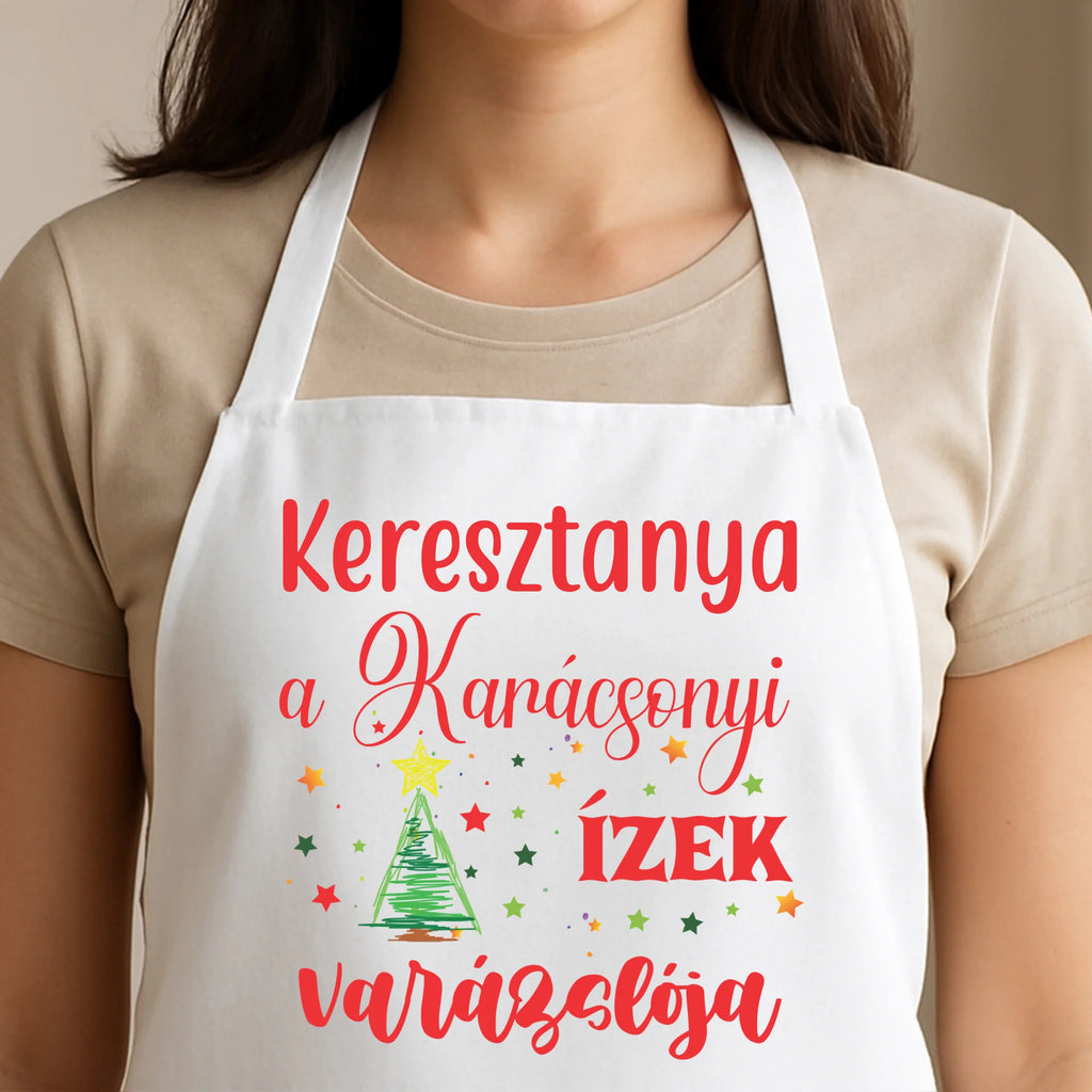 Egyedi fehér kötény - Ajándékverzum