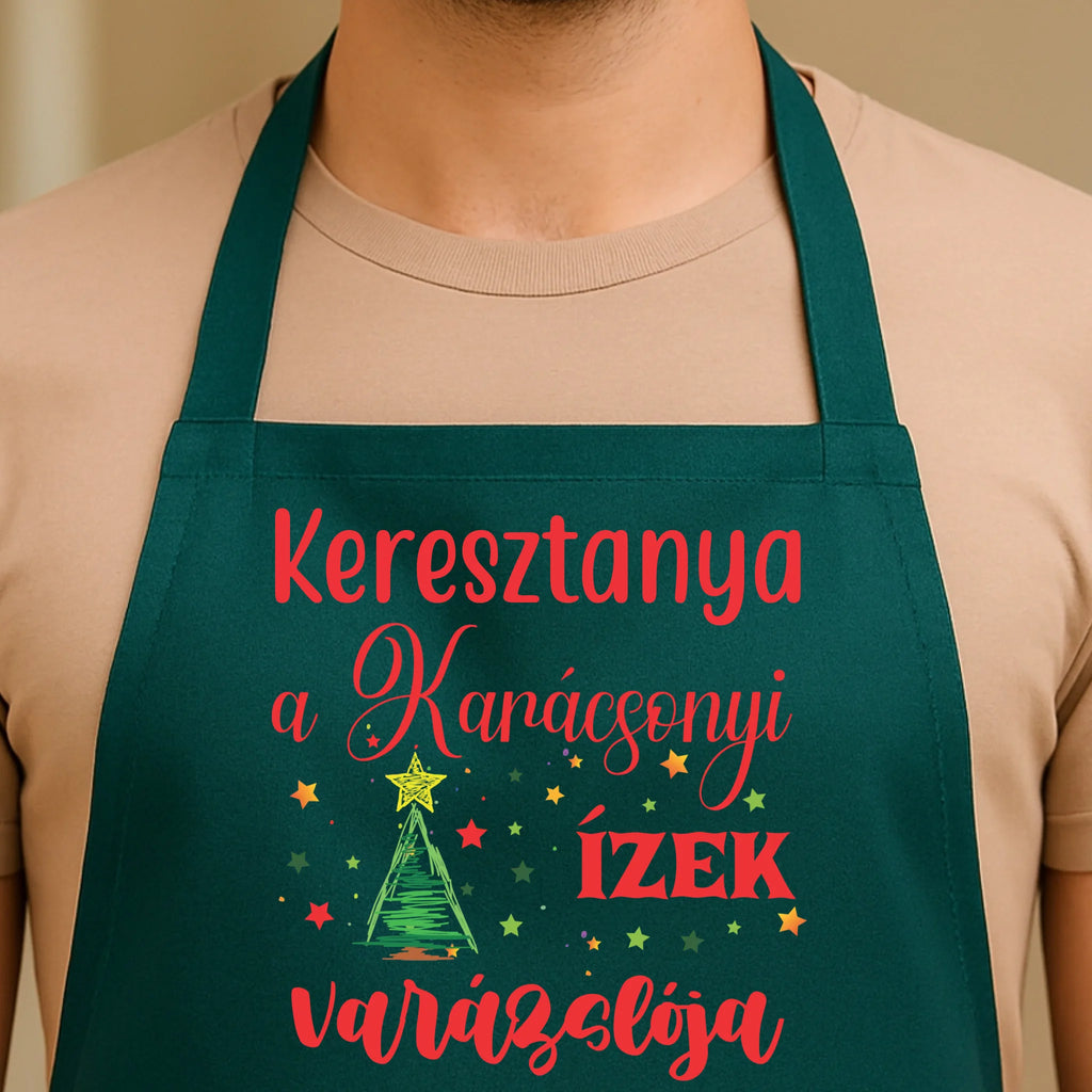 Egyedi zöld kötény - Ajándékverzum