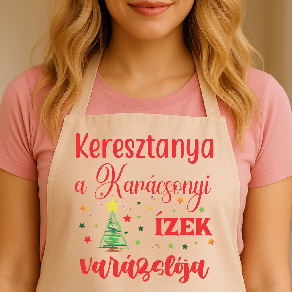 Egyedi bézs kötény - Ajándékverzum